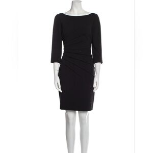 David Meister Bateau Neckline Knee-Length Dress Black